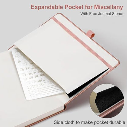 AHGXG Dotted Journal, 150 GSM Paper, 128 Pages, A5 (5.7'' X 8.3'') - color: Rose Gold, style: A5-Dotted-150G