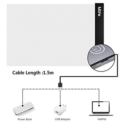 Mlife A4 LED Light Pad - Diamond Art Light Box Tracing Light Board with 3 Brightness, Ideal for Sketching, Animation, Drawing Light Box with 4 Fasten Clips - style: A4