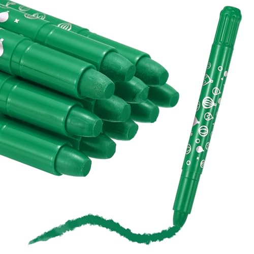 MECCANIXITY Twist Crayons, Twist Crayons Gel Watercolor Set Washable Silky Smooth for Arts Drawing DIY Craft Project Coloring Supplies Gift(Green, Pack of 11) - color: Green