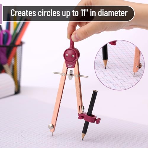 Mr. Pen- Metal Geometry Compass, Center-Wheel Design - color: Rose Gold