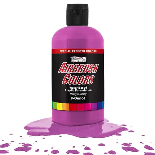 U.S. Art Supply Pearlized Magenta Pearl Acrylic Special Effects Airbrush Paint - 8oz Ready to Spray Air Brush Paint for Nails, Models, Fabric - Water-Based Air Brush Painting - color: Magenta Pearl, size: 8 Fl Oz (Pack of 1)