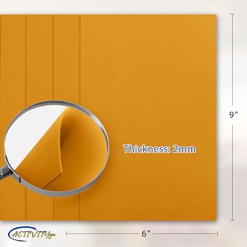 Mustard EVA Foam Sheets, 6 x 9 Inch, 2mm Thick – Foam Paper for DIY Arts and Crafts, School Projects, and More – 8 Pack - color: Mustard