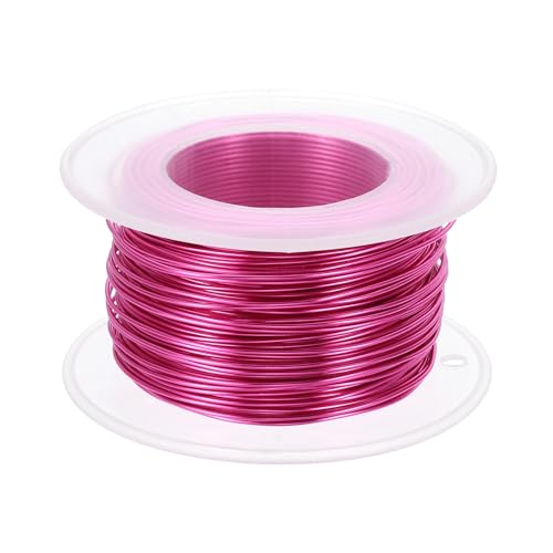 PATIKIL 20 Gauge 0.8mm Aluminum Craft Wire, 98.4 Ft Metal Wire Armature Bendable Wire for Jewelry Making Metal Wrap DIY, Rose Red - color: Rose Red, size: 0.8 mm x 30 m