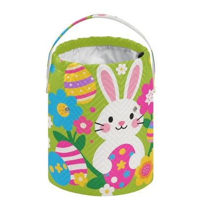 Yarn Bag Small Crochet Bag Drawstring Yarn Storage Organizer Knitting Project Bags Potable Yarn Holder with Holes Handle Crocheting Needles Knitting Accessories Cute Bunny Eggs Easter - color: Cute Bunny Eggs Easter