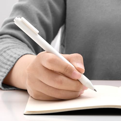 Kaco PURE White Gel Pens 0.7mm Black Ink 10 Count Quick Dry Smooth Writing | Aesthetic School Office Supplies Retractable Pens Low Center of Gravity - color: 0.7mm 10 PCS White
