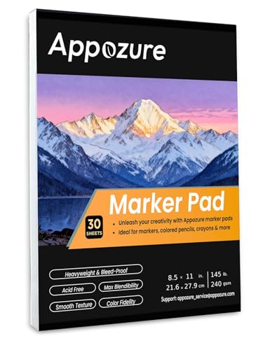 Bleedproof Marker Pad, 8.5"×11", 30 Sheets/60 Pages, 240GSM Heavyweight - size: 8.5" ×11"