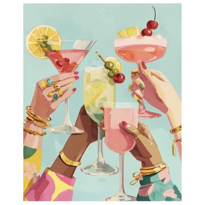 Paint by Numbers Kit for Adults, Adult Paint by Number Kits 16x20 Inch - color: Cocktail