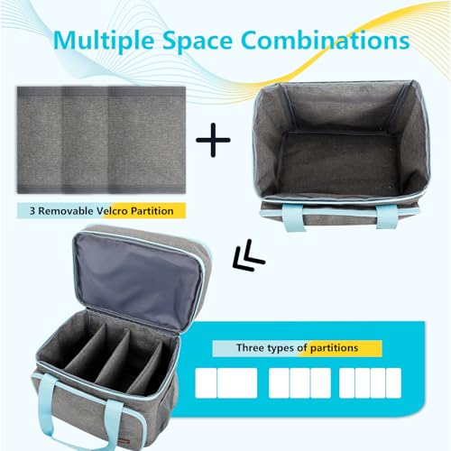Crafts Storage Bag, Double-Layer Craft Organizer with Adjustable Dividers | Craft Supplies Organizer with Multiple Pockets for Beads, Jewelry & Sewing Tools, Portable Art Bag for Home, Classes & Travel