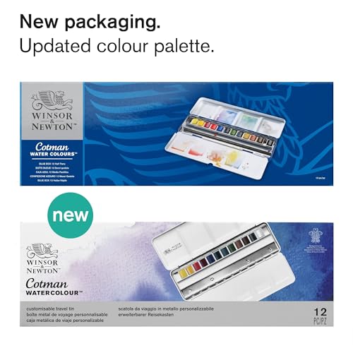Winsor & Newton Cotman Watercolor Paint Set, 12 HP Customisable Travel Tin - style: 12 Half Pan Travel Tin