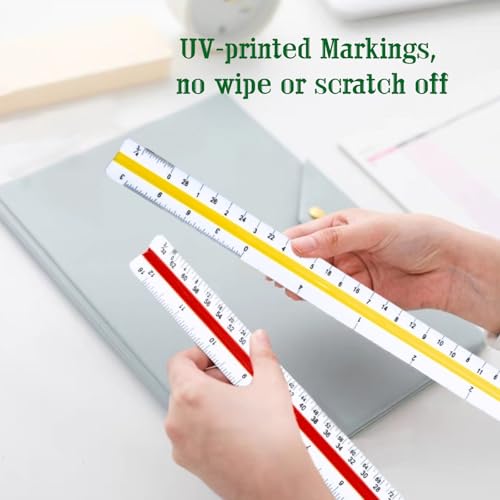 Architect Scale Ruler, Drafting Triangle Ruler, 12 Inch | Architectural Scale Ruler, Plastic Drafting Ruler for Blueprint, Drawing, Engineers, Students, Architects, Contractors