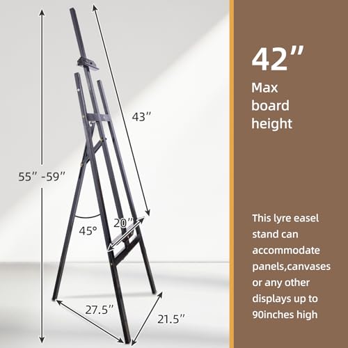 Adjustable Wooden Easel Stand for Painting&Display, Black | Folding Art Easel for Display, Drawing, Wedding Sign and Poster, Suitable for Kids and Adults, Holds Up to 42" - style: Black -1 Pack