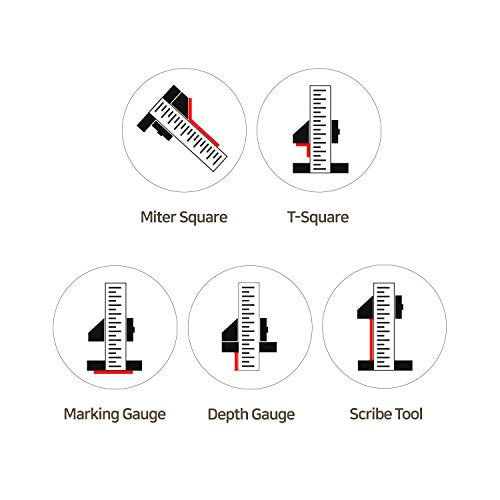 Scriber Gauge 150mm – Metric Marking Tool, CNC Measuring Rule, Layout Gauge, Thickness Checker for Precision Woodworking, Cabinet Making, Framing, Joinery (New Version) - size: 150mm