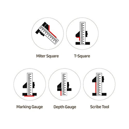 Scriber Gauge 150mm – Metric Marking Tool, CNC Measuring Rule, Layout Gauge, Thickness Checker for Precision Woodworking, Cabinet Making, Framing, Joinery (New Version) - size: 150mm