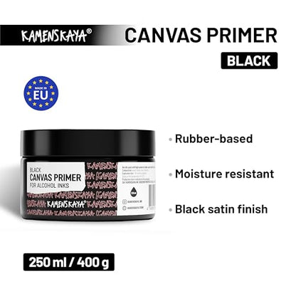 KAMENSKAYA Black Acrylic Gesso Primer for Alcohol Ink Painting on Canvases,16.9 fl oz (250 ml) - color: Black, size: 8.45 Fl Oz (Pack of 1)