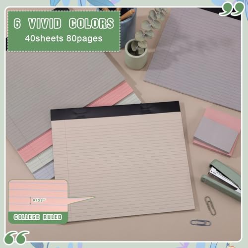 Lincia 6 Pcs Legal Pads Landscape Notebook, Aesthetic Color - color: Aesthetic Color