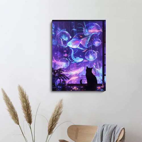 Muzagroo Art Diamond Paintings Kits for Adults Round Full Drill 5D Diamond Art Kits for Beginners Animals Diamond Art Paintings Gem Paintings Diamond Dot Kit 30x40cm(Fish Dream) - color: Fish dream