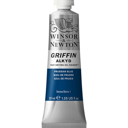 Winsor & Newton Griffin Alkyd Fast Drying Oil Paint, Prussian Blue - color: Prussian Blue, style: 1.25-oz Tube