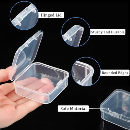 DUOFIRE Bead Organizer 18 Clear Plastic Bead Storage Containers Hinged Lids - size: 18 Grids | 1 Pack
