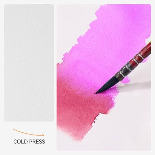 Lightwish Watercolor Sketchbook,100% Cotton Acid Free Watercolor Journal,300gsm/140lb Cold Press Watercolor Paper for Artists,Adults,Students,20 Sheets,Paper 5.8 * 8.2 Inches(A5) - color: Triangle Buckle Brown