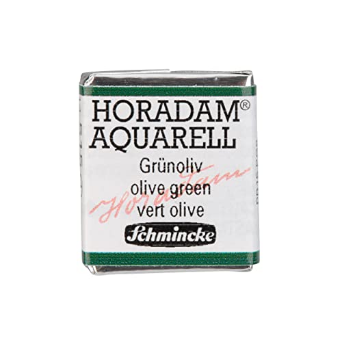 Schmincke - HORADAM® AQUARELL - Finest Artists' Watercolors, 515 Olive Green, 14 515 044, 1/2 pan - color: 515 Olive Green