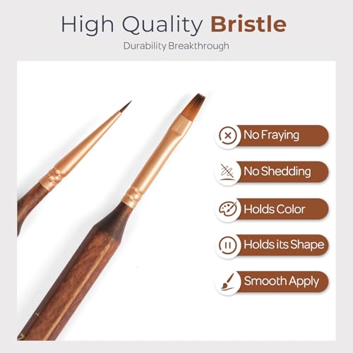 Nicpro 15 PCS Extreme Miniature Paint Brushes,Fine Micro Model Detail Brush | with Container for Acrylic, Watercolor, Oil, Paint by Numbers, Craft, Models, Miniatures - size: 15 PCS