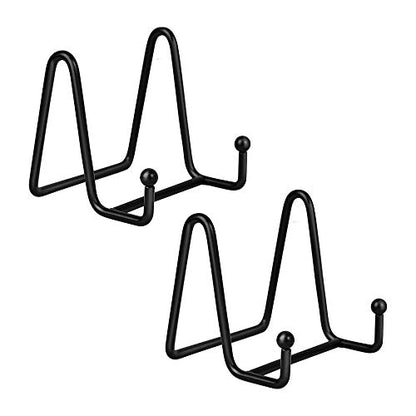Artliving Plate Stands for Display - Iron Easel Stand Plate Holder Display Stand Picture Frame Stand for Pictures | Photo|Decorative Plate |Dish | Tabletop Art - 3 inch-Black - size: 3“（2 pack）