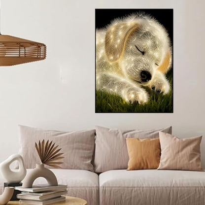 HHMATITS Dog Diamond Art Kits for Adults, Diamond Art Painting 12x16IN - color: Dog