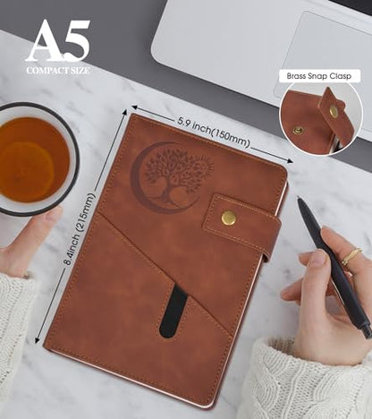 PAIBAS Blank Journal Notebook, A5 Hardcover Leather Sketchbook with 200 Pages Thick Blank Paper for Men Women, Unlined Drawing & Writing Journal, 5.9" x 8.4" Plain Notebook (dark brown) - color: Dark Brown, size: Blank Page