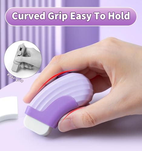 4+1 Pack Rubber Erasers Sliding Retractable Eraser - Purple | Large White Erasers with 4 Refill Eraser for School Office Home Supplies Art Drawing, Push Pull Pencil Erasers for Kids Teens - color: Purple