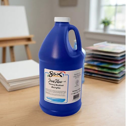 Sax True Flow Heavy Body Acrylic Paint, 1/2 Gallon, Phthaloyl Blue - 439283, 64 Fl Oz (Pack of 1) - color: Phthaloyl Blue