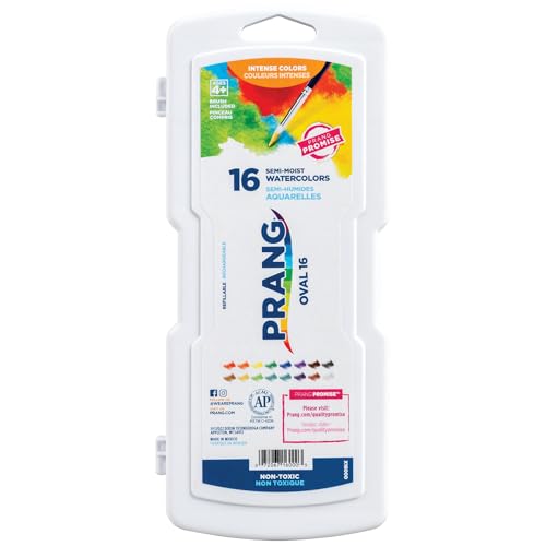 Prang Oval Pan Watercolor Paint Set, 16 Assorted Colors, 1 Count - style: 16 Count
