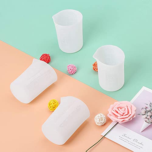 Gartful 250ml Silicone Measuring Cups, 4 PCS Large Nonstick Reusable Silicone Mixing Cups Durable Easy Clean for Epoxy Resin, Casting Molds, Stain Jewelry Making, Waxing, DIY, Art, Craft - size: Large-250ml*4