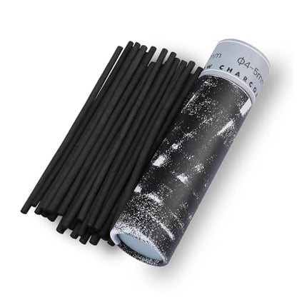 25PCS/Tube Willow Charcoal Sticks - Natural Willow Charcoal for Artists, Beginners, or Students of All Skill Levels - Perfect for Drawing and Sketching, Approx. 4-5mm Dia - style: 4-5mm