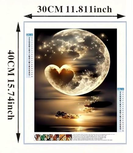 YIYITUPO Diamond Painting Kit, Full Moon Landscape, 12x16 Inches, Round Resin Rhinestones, Full Drill Coverage, Adults (YYZ-017) - color: YYZ-017