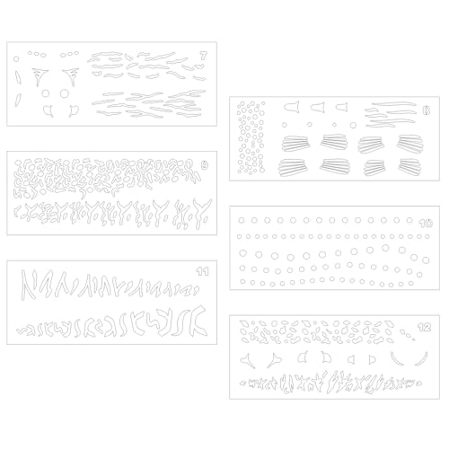 ForraFun 6 Pieces Lure Stencil Kit Fishing Lure Airbrush Stencil Reusable Milky Translucent Plastic Painting Template (Style A) - style: Style A