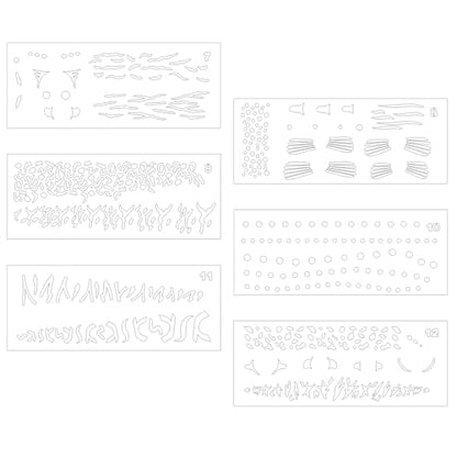 ForraFun 6 Pieces Lure Stencil Kit Fishing Lure Airbrush Stencil Reusable Milky Translucent Plastic Painting Template (Style A) - style: Style A
