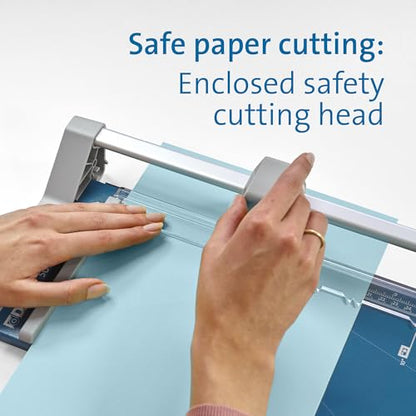 Dahle 507 Personal Rotary Trimmer, 12" Cut Length, 7 Sheet Capacity, Self-Sharpening, Automatic Clamp, German Engineered Paper Cutter - size: 12" Cut Length