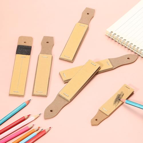 PATIKIL 12 Pcs Sandpaper Pencil Sharpener, Pencil Pointer Sharpening Sketch Small-Pointed Art Drawing Tool for Artists, Art Supplies, Pastel Sticks, Drawing Crayons, Charcoal Pencil, Brown