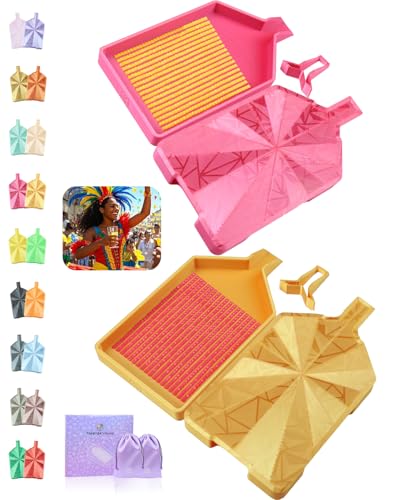 ForeverYoung Crystalline 2-Piece Diamond Art Trays with Lids, Rio Glow | 2-Piece diamond painting trays keeps diamond art beads organized. Practical diamond painting accessories for projects. - color: Rio Glow