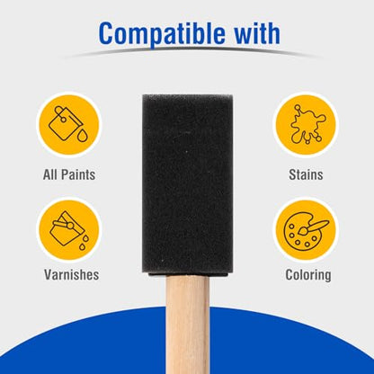 Foam Paint Brushes, 27 Pack, 1 Inch Sponge Brushes for Painting - size: 1 inch, 27 pack
