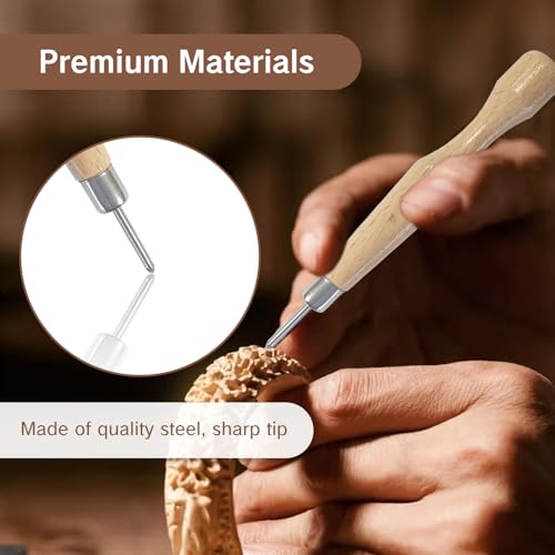 NIIIYTYB V-Tool Wood Carving Chisel 0.06 Inch (1.5mm) Triangular Blade, Alloy Steel Edge, Rubber Handle, Ideal for Linocut, Woodworking, Precision Carving