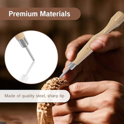 NIIIYTYB V-Tool Wood Carving Chisel 0.06 Inch (1.5mm) Triangular Blade, Alloy Steel Edge, Rubber Handle, Ideal for Linocut, Woodworking, Precision Carving