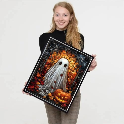 WUDWL Halloween Diamond Art Kits for Adults Diamond Painting Kits for Adult | Ghost 5D Diamond Dots Gem Art Crafts with Tools,Round Full Drill Funny Crafts for Home Wall Decor&Gift-12x16inch - color: DP03394, size: Round diamond painting