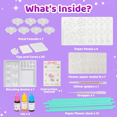ROOCHKD Paper Flower Science Kit, Paper Flower Crafts for Kids