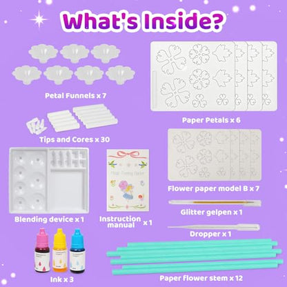 ROOCHKD Paper Flower Science Kit, Paper Flower Crafts for Kids