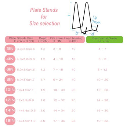 2PCS Iron Plate Stands for Display 14 Inch, Large Metal Heavy Duty Display | Solid Black Iron Table Top Easel Holder, Perfect for Large Plates, Platters, Picture Frames, Signs, and Posters - size: 2PCS 14IN