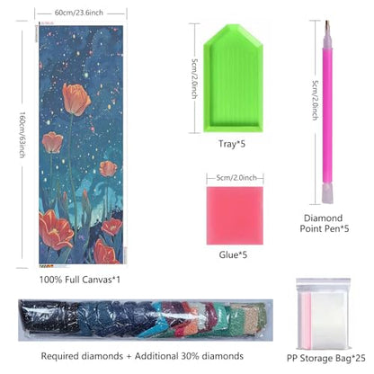 ZHUMUTO Large Diamond Painting Kits for Adults Starry Tulip Garden - color: LZMT048