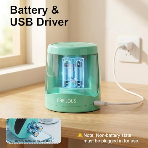 Automatic Pencil Sharpener for Kids/School, USB Battery Electric Sharpener - color: Blue