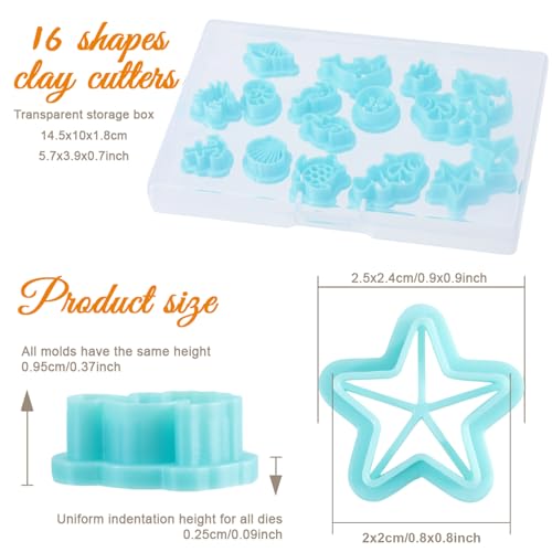 ORIGACH 16 Pcs Ocean Animal Clay Cutters Set | Turtle Starfish and More Sea life Shapes Polymer Clay Cutter for Earring Jewelry Making - style: Ocean Animal