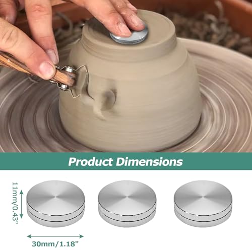 Bonsicoky 30mm Pottery Trimming Spinners, 3 Pack | Durable Metal, Clay Rotary Tools, For Pottery Artists & Ceramic Crafts - size: 30mm/1.18"